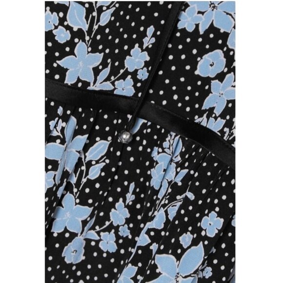 Veronica Beard Hawken Black Tiered Floral Dress Bracelet Balloon Sleeve Size 10 - Picture 6 of 10